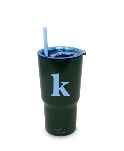 Kate Spade Just Mine Initial Stainless Steel 20 Oz. Tumbler, K In Green