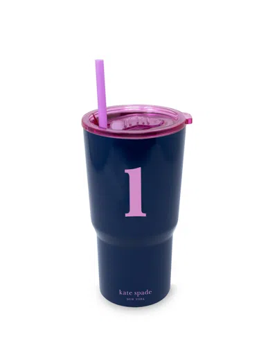 Kate Spade Just Mine Initial Stainless Steel 20 Oz. Tumbler, L In Blue
