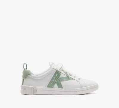 Kate Spade K As In Kate Court Sneaker In True White/pistachio