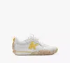 Kate Spade K As In Kate Smooth Leather Runner In True White/yuzu Jam