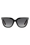 Kate Spade Kahli 53mm Gradient Cat Eye Sunglasses In Black/ Dark Grey