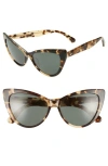 Kate Spade Karina 56mm Cat Eye Sunglasses In Havana/ Green