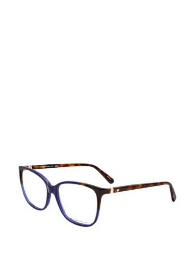 Kate Spade 칼린 톨토이즈셸 이펙트 스퀘어 프레임 안경 In Blue