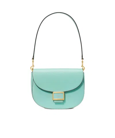 Kate Spade Katy Logo-plaque Leather Shoulder Bag In Green