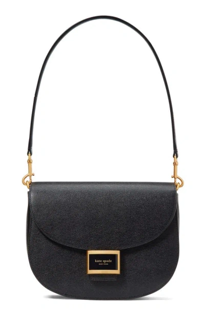 Kate Spade Katy Textured Leather Convertible Shoulder Bag In Black