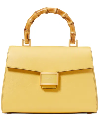 Kate Spade Katy Textured Leather Small Top Handle Bag In Summer Daffodil