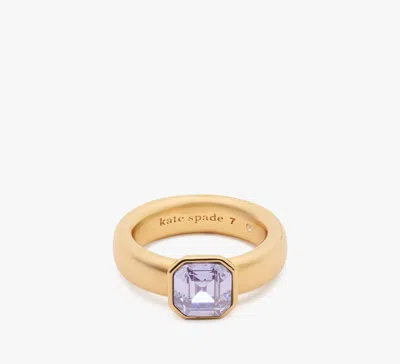 Kate Spade Keep Sparkling Asscher Ring In Light Amethyst