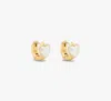 Kate Spade Keep Sparkling Heart Huggies In Cream/gold