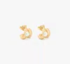 Kate Spade Keep Sparkling Round Double Huggies In Clear/gold