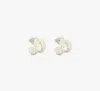 Kate Spade Keep Sparkling Round Double Huggies In Clear/silver