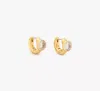 Kate Spade Keep Sparkling Round Huggies In Clear/gold