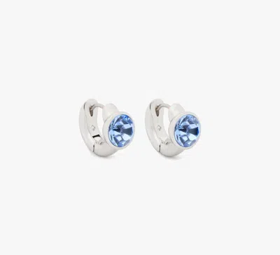 Kate Spade Keep Sparkling Round Huggies In Light Sapphire