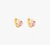 Kate Spade Keep Sparkling Round Huggies In Pink/gold