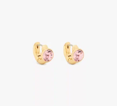 Kate Spade Keep Sparkling Round Huggies In Pink/gold