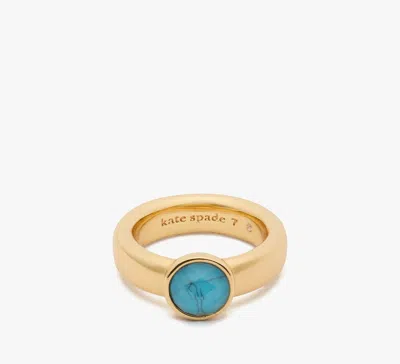 Kate Spade Keep Sparkling Round Ring In Turquoise