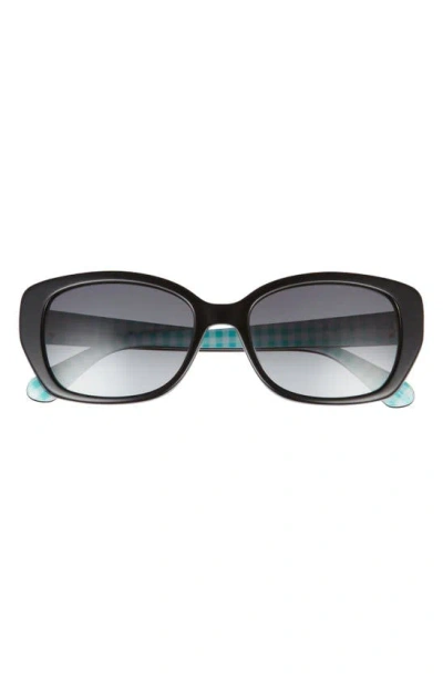 Kate Spade Kenzie 53mm Oval Sunglasses In Black Green / Grey Shaded