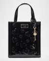 Kate Spade Key To My Heart Embossed Patent Leather Manhattan Mini Tote In Black Multi.