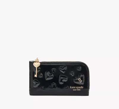 Kate Spade Key To My Heart Small Slim Bifold Wallet In Black