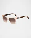 Kate Spade Kiyas Acetate Rectangle Sunglasses In Multi Pattern