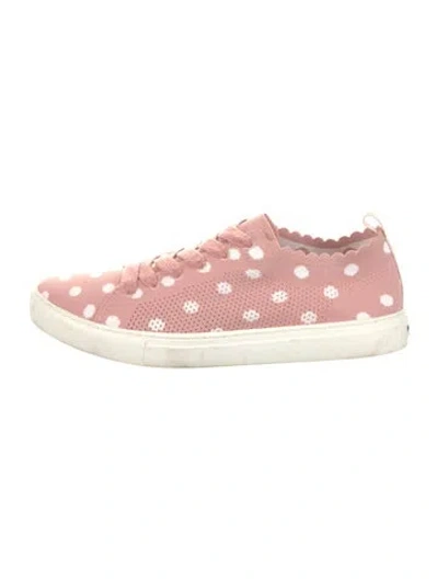 Pre-owned Kate Spade Knit Polka Dot Sneakers In Pink