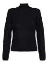 Kate Spade Knitted Turtleneck Top In Black