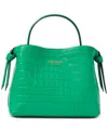 Kate Spade Knott Croc Embossed Leather Satchel In Leafy Gree