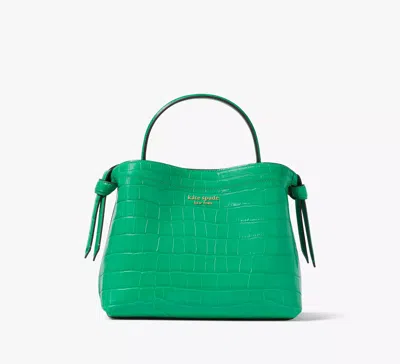 Kate Spade Knott Croc-embossed Medium Top-handle Bag In Green
