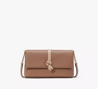 Kate Spade Knott Flap Chain Crossbody In Warm Acorn