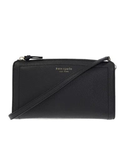 Kate Spade Knott Small Pebbled Leather Crossbody Bag In Black