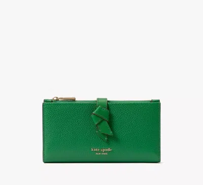 Kate Spade Knott Zip Slim Wallet In Watercress | ModeSens