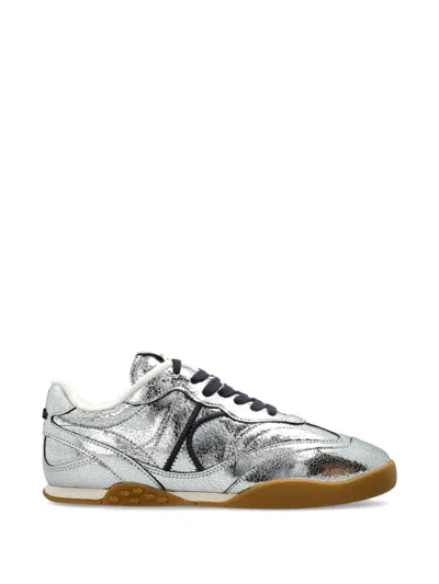 Kate Spade Ks Drift Leather Sneakers In Silver
