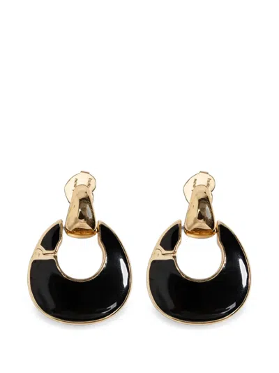Kate Spade Ks Duo Crescent-pendant Earrings In Black