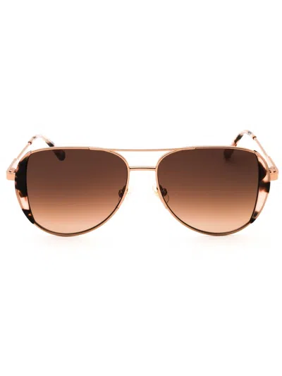 Kate Spade Ks Navy/g/s Sunglasses In Rose Gold/brown Sf