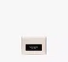 Kate Spade Label Card Case Trifold Wallet In Parchment