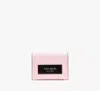 Kate Spade Label Card Case Trifold Wallet In Pastry Pink