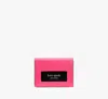 Kate Spade Label Card Case Trifold Wallet In Rosehip
