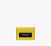 Kate Spade Label Card Case Trifold Wallet In Tigers Eye