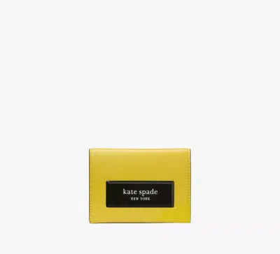 Kate Spade Label Card Case Trifold Wallet In Tigers Eye