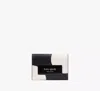 Kate Spade Label Dot Applique Card Case Trifold Wallet In Black