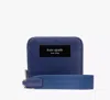 Kate Spade Label Small Compact Webbed Wristlet In Deep Lake