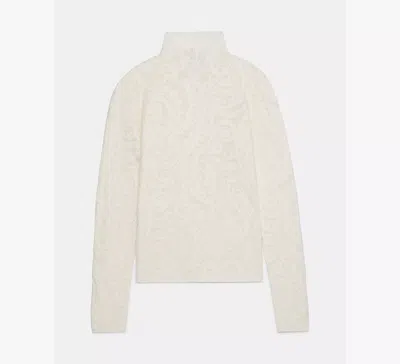 Kate Spade Lace Knit Turtleneck Top In White