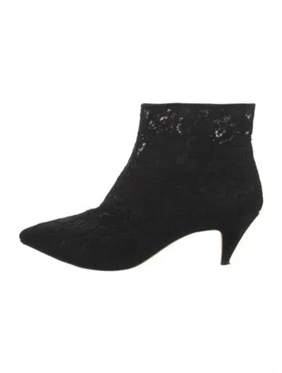 Pre-owned Kate Spade Lace Lace Pattern Boots In Black