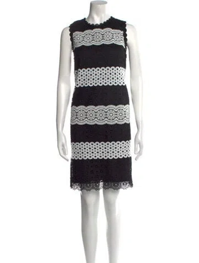 Pre-owned Kate Spade Lace Pattern Knee-length Dress In Black