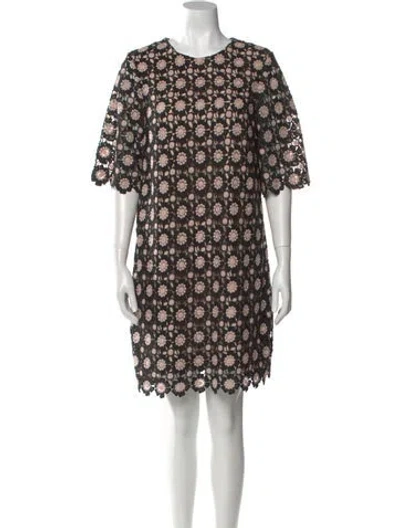 Pre-owned Kate Spade Lace Pattern Knee-length Dress In Black