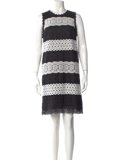 Pre-owned Kate Spade Lace Pattern Knee-length Dress In Black