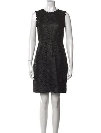 Pre-owned Kate Spade Lace Pattern Knee-length Dress In Black