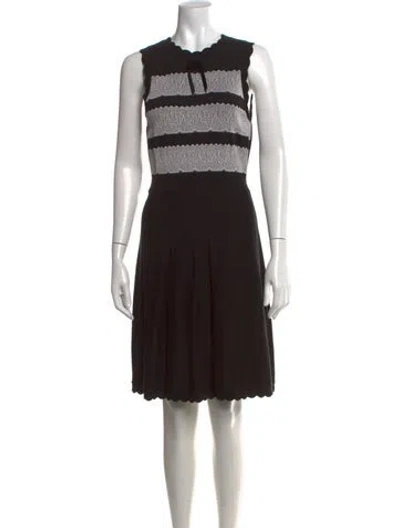 Pre-owned Kate Spade Lace Pattern Knee-length Dress In Black