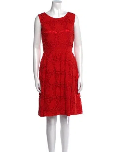 Pre-owned Kate Spade Lace Pattern Knee-length Dress In Red