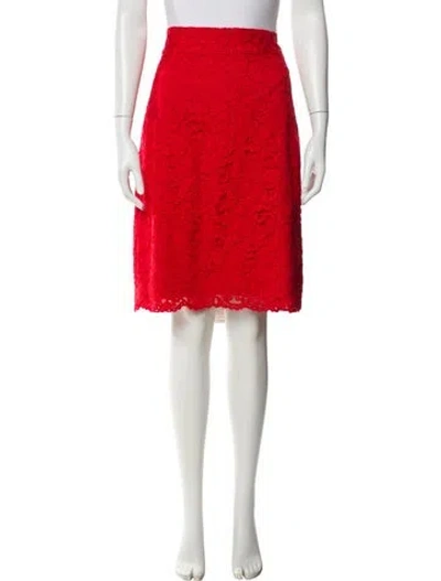 Pre-owned Kate Spade Lace Pattern Knee-length Skirt In Red