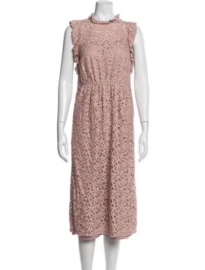 Pre-owned Kate Spade Lace Pattern Midi Length Dress In Pink